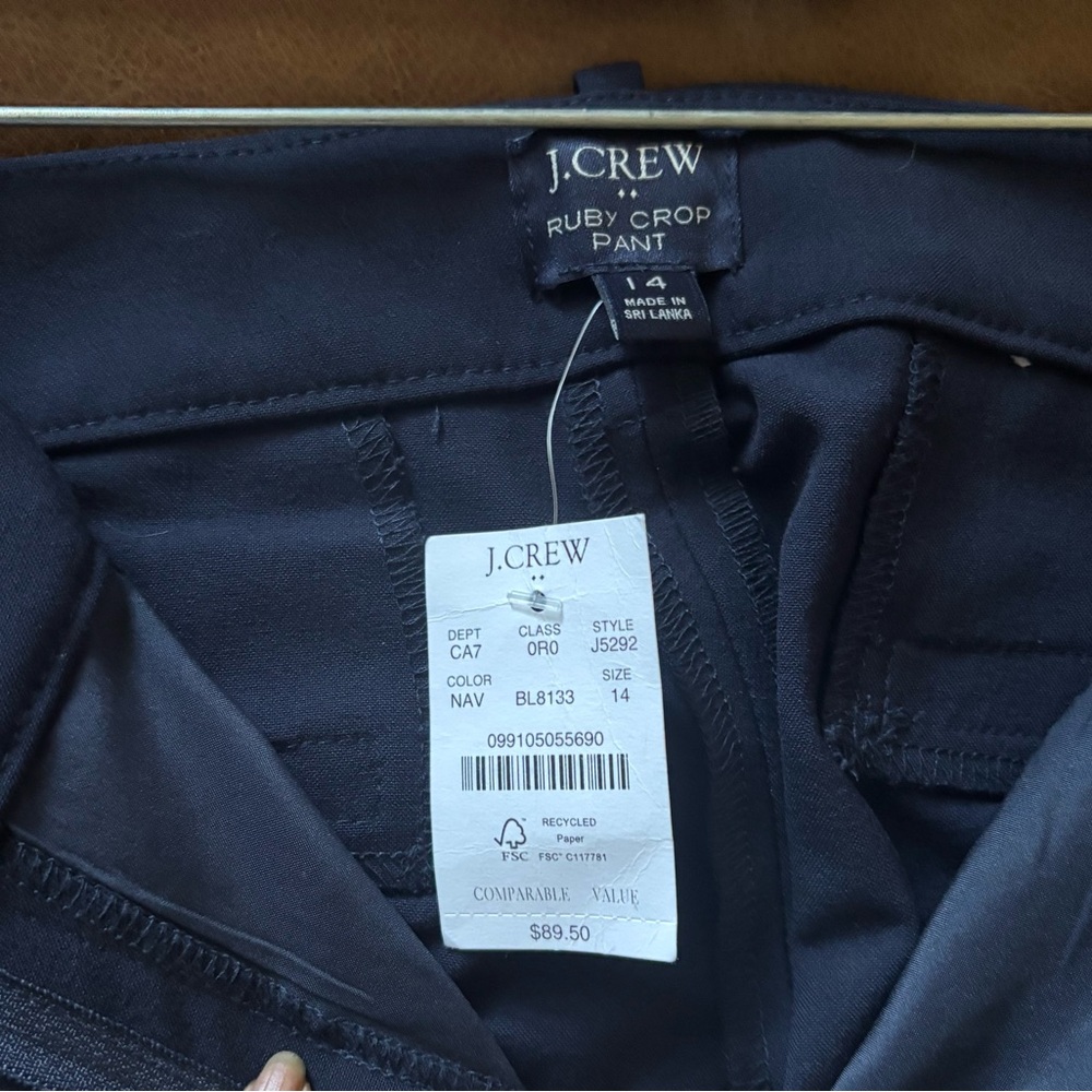 J. Crew Factory Navy Ruby Crop Pant, Size 14-NWT! - Picture 6 of 8